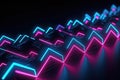 Dynamic Data Transfer: Abstract Futuristic Background with Neon Wave Lines, Pink-Blue Glow, Bokeh Lights, Ai Generative Royalty Free Stock Photo