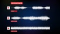 Futuristic background of technology sci fi frame hud ui with sound wave unknown call records