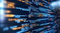Abstract Futuristic Binary Code Background, Vector Graphic Illustration Of Coded Data.