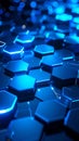 Abstract futuristic blue glowing hexagonal pattern background Royalty Free Stock Photo