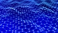 Abstract futuristic blue hexagon background. Big data visualization. Digital dynamic wave. 3D rendering Royalty Free Stock Photo
