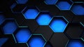 Abstract Futuristic Blue Hexagonal Geometric Background Royalty Free Stock Photo