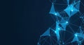 Abstract futuristic blue polygonal network background, connection concept Royalty Free Stock Photo