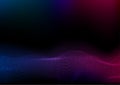 Abstract futuristic blue purple wavy dotted lines background Royalty Free Stock Photo
