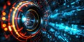 Abstract futuristic camera lens on dark background Royalty Free Stock Photo