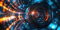 Abstract futuristic camera lens on dark background Royalty Free Stock Photo