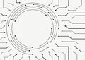 abstract futuristic circle circuit board technology black and white background vector illustration Royalty Free Stock Photo