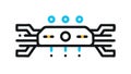 Abstract Futuristic Circuit Board, Advanced Computing Tech Icon, vector design Generative AI Royalty Free Stock Photo