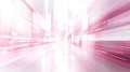 Abstract Futuristic Cityscape Background, Pink Digital Binary Data Stream on Computer Screen Royalty Free Stock Photo