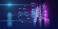 Abstract futuristic concept of algorithm analysis. Big data. Blockchain. Quantum virtual cryptography. Business visualization of Royalty Free Stock Photo
