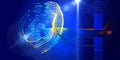 Abstract futuristic concept of data color dots flow and blurred lines. Quantum virtual cryptography. Big data. Business
