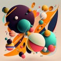 Abstract futuristic contemporary modern cosmic design in cartoon style