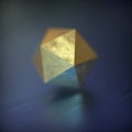 Abstract futuristic 3d render with geometric figure - Icosahedron. Contemporary sci-fi image.