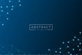 Abstract Futuristic Dark Blue Polygonal Molecules for Digital Technology Background. Vector Illustration