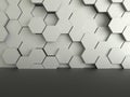 Abstract futuristic dark floor with hexagons concrete background Royalty Free Stock Photo