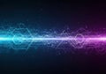 Abstract futuristic data network visualization with glowing hexagonal connections Royalty Free Stock Photo