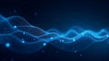 Abstract Futuristic Data Visualization with Digital Waves and Glowing Lines