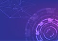 Abstract futuristic digital communication. Technology HUD circle background. Computer internet networking Royalty Free Stock Photo