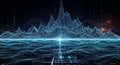 Abstract Futuristic Digital Landscape Data Visualization, Big Data, AI, Network Royalty Free Stock Photo