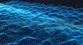 Blue glowing particle wave representing digital data and technology network Royalty Free Stock Photo