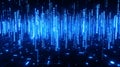Vertical Blue Digital Bars and Lines Forming an Abstract Data Matrix image photo Royalty Free Stock Photo