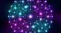 Abstract Futuristic Digital Sphere with Glowing Neon Network Connections Royalty Free Stock Photo