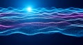 Abstract futuristic digital wave landscape of glowing particles Royalty Free Stock Photo