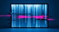 Abstract futuristic digital waveform pattern with glowing blue and pink lines on dark screen creating dynamic energy movement Royalty Free Stock Photo