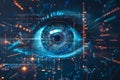 Abstract futuristic eye with digital data Royalty Free Stock Photo
