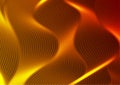 Abstract futuristic fiery orange neon wavy background