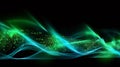 futuristic flow of green light in waves symbolic for sustainable and renewable energy Royalty Free Stock Photo
