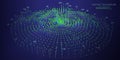 Abstract futuristic graph information on disk space. Complex Big Data analysis processing. Digital AI technology information flow