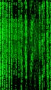 Abstract Futuristic green matrix Binary digital data vertical background 3D rendering