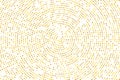 Abstract futuristic halftone pattern. Comic background. Dotted backdrop with circles, dots, point small scale Gold, golden glitter Royalty Free Stock Photo
