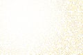 Abstract futuristic halftone pattern. Comic background. Dotted backdrop with circles, dots, point small scale Gold, golden glitter Royalty Free Stock Photo