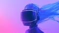 Abstract futuristic helmet with flowing gradients