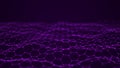 Abstract futuristic hexagon background. Big data visualization. Digital dynamic wave. 3D rendering Royalty Free Stock Photo