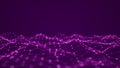 Abstract futuristic hexagon background. Big data visualization. Digital dynamic wave. 3D rendering Royalty Free Stock Photo