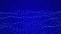 Abstract futuristic hexagon background. Big data visualization. Digital dynamic wave. 3D rendering Royalty Free Stock Photo