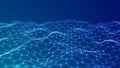Abstract futuristic hexagon background. Big data visualization. Digital dynamic wave. 3D rendering Royalty Free Stock Photo