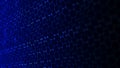 Abstract futuristic hexagon background. Big data visualization. Digital dynamic wave. 3D rendering Royalty Free Stock Photo