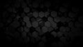 Abstract futuristic hexagon glowing nand moving black surface, structure, seamless loop. Animation. Monochrome 3d