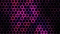 Abstract futuristic hexagon glowing neon surface, structure. HUD..