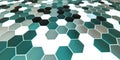 abstract futuristic hexagonal tiles pattern 3d render illustration