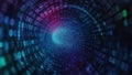Digital Tunnel: Binary Code Abstract Background Royalty Free Stock Photo