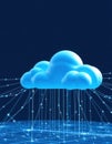 Abstract futuristic image of virtual cloud environment. Cloud computing infrastructure theme. Side view. Virtual machines, Royalty Free Stock Photo