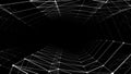 Abstract futuristic infinite tunnel. Dynamic wireframe black funnel. Vector illustration