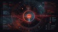 Abstract Futuristic infographic with Visual data complexity, represent Big data concept, node base programming.