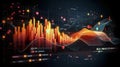 Abstract Futuristic infographic with Visual data complexity, represent Big data concept, node base programming. Royalty Free Stock Photo