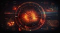 Abstract Futuristic infographic with Visual data complexity, represent Big data concept, node base programming. Royalty Free Stock Photo